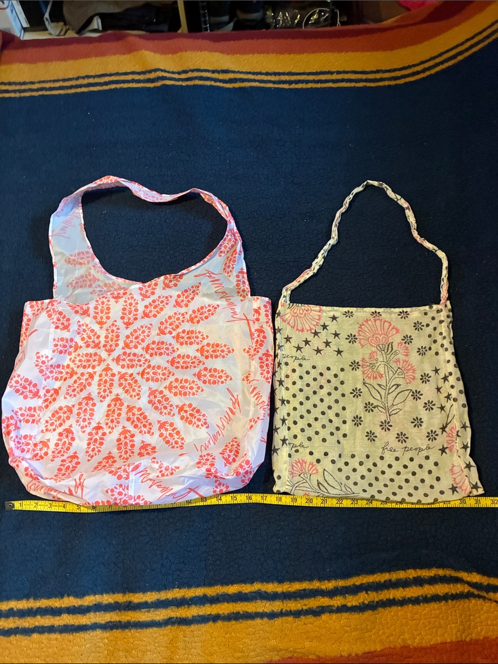 Free People Pink Floral Reversible Totes (2)
